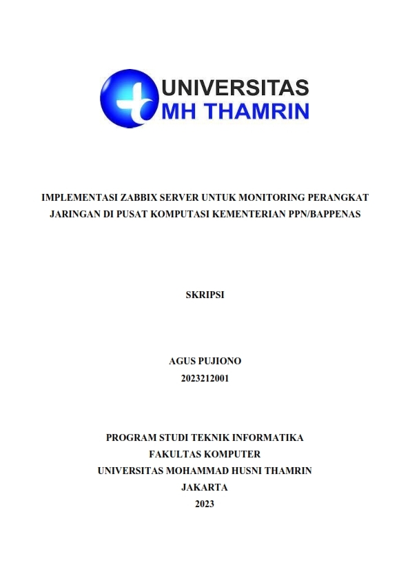 IMPLEMENTASI ZABBIX SERVER UNTUK MONITORING PERANGKAT JARINGAN DI PUSAT KOMPUTASI KEMENTERIAN PPN/BAPPENAS