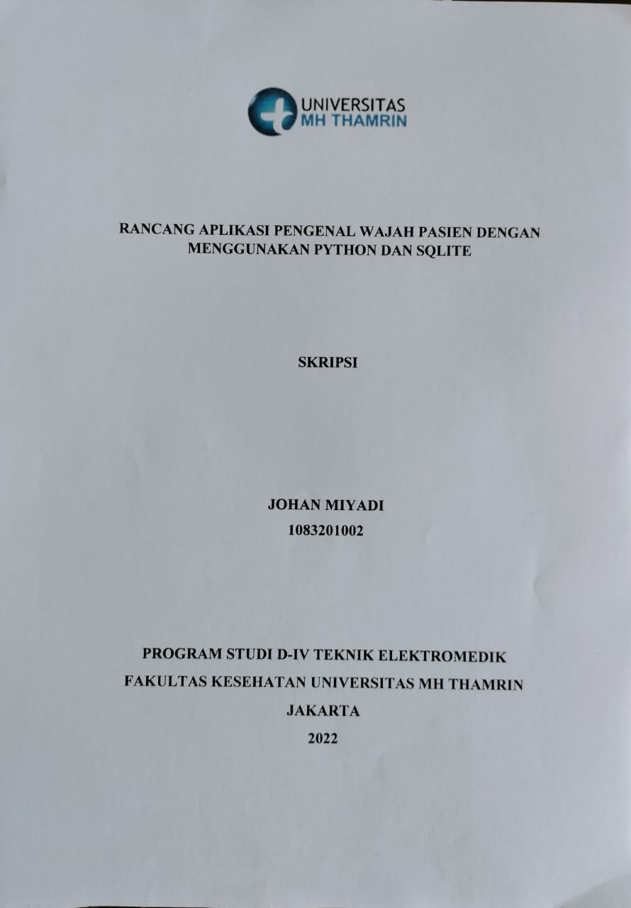 RANCANG APLIKASI PENGENAL WAJAH PASIEN DENGAN MENGGUNAKAN PYTHON DAN SQLITE