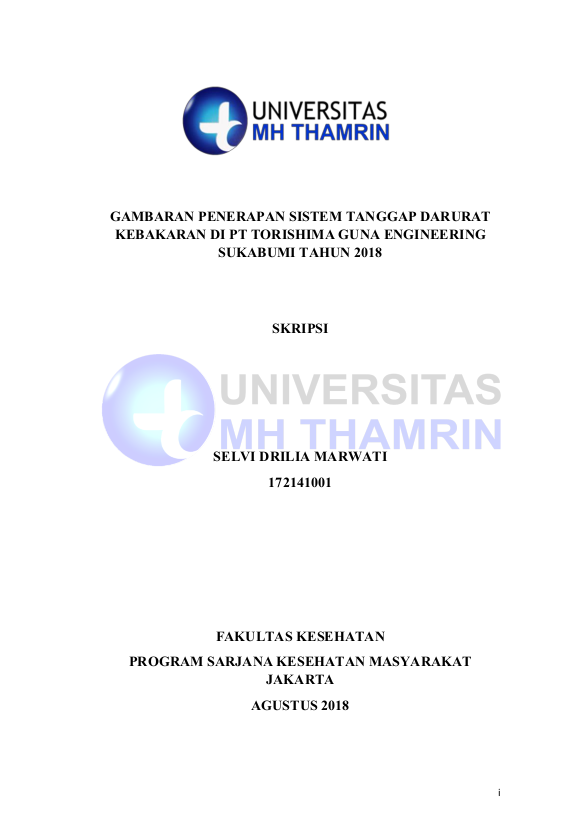 Gambaran Penerapan Sistem Tanggap Darurat Kebakaran Di PT Torishima Guna Engineering Sukabumi Tahun 2018