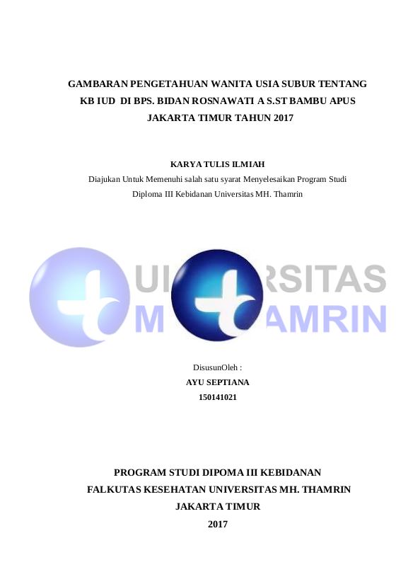 Gambaran Pengetahuan Wanita Usia Subur Tahun 2017