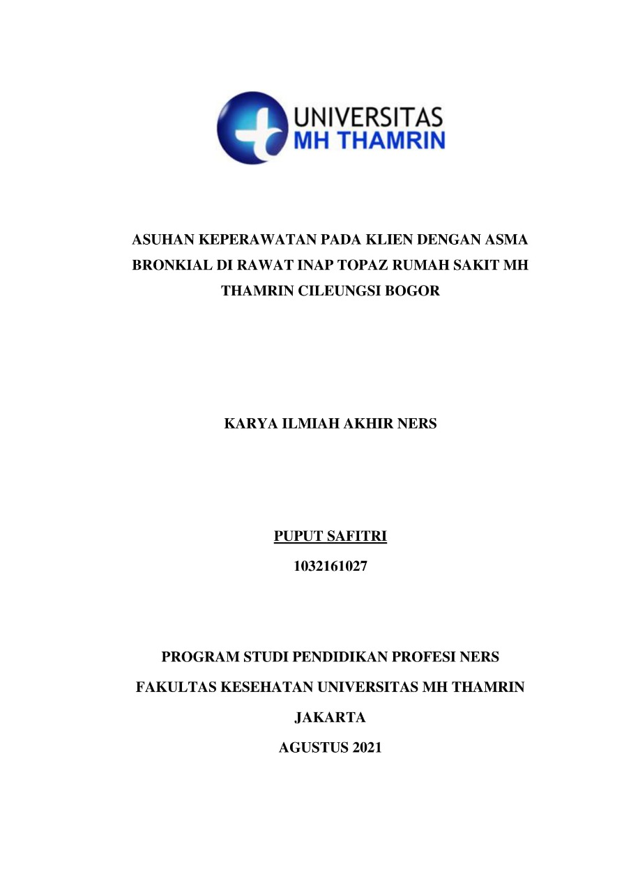 Asuhan Keperawatan Pada Klien Dengan Asma Bronkial Di Rawat Inap Topaz Rumah Sakit MH Thamrin Cileungsi Bogor