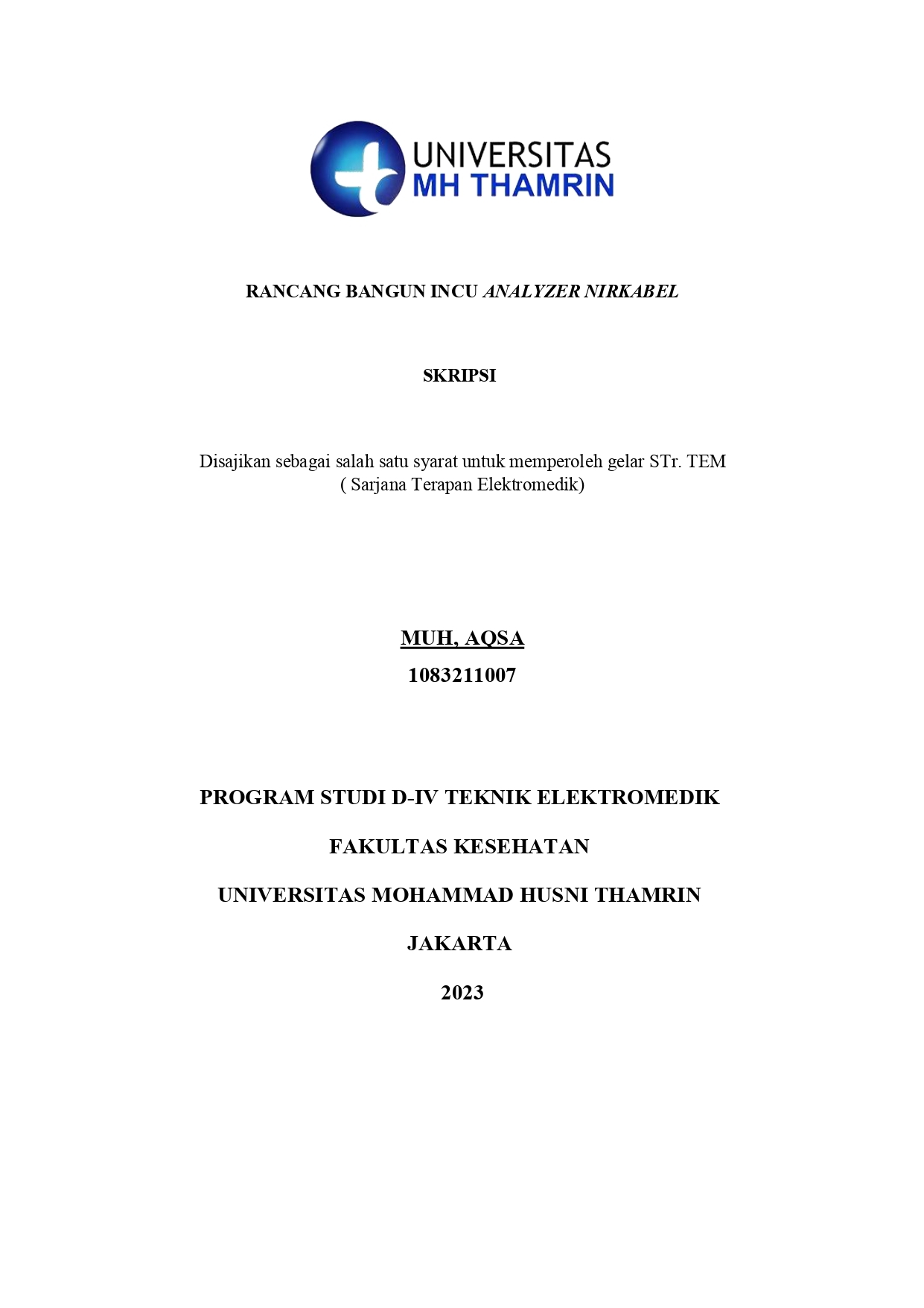 RANCANG BANGUN INCU ANALYZER NIRKABEL